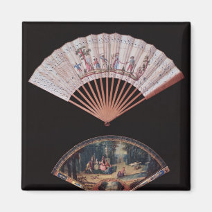 Fan of Vernis Matin type, French, mid-18th Magnet