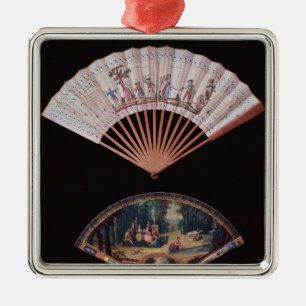 Fan of Vernis Matin type, French, mid-18th Metal Tree Decoration