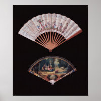 Fan of Vernis Matin type, French, mid-18th
