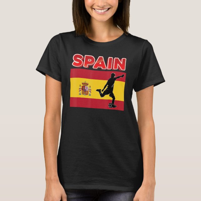 Fan Spain National Team World Football Soccer Cham T-Shirt (Front)