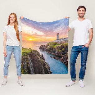 Fanad Head Lighthouse Co. Donegal Ireland Fleece Blanket