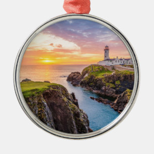 Fanad Head Lighthouse Co.   Donegal Ireland Metal Tree Decoration
