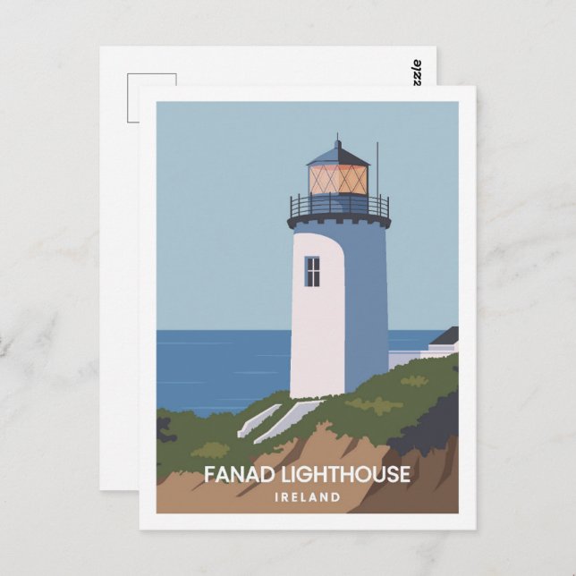 Fanad Lighthouse Ireland Travel Place Illustration Postcard (Front/Back)