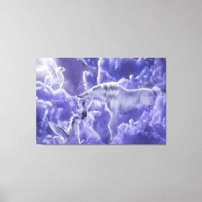 Fanasty Unicorn Mum and Baby Canvas Print (Front)