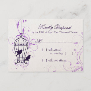 Fanciful Bird Cage with Swirls Aubergine RSVP