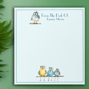 Fanciful Birds On A Limb Name Personalised Notepad