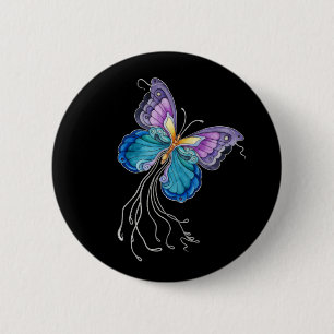 Fanciful Butterfly 6 Cm Round Badge