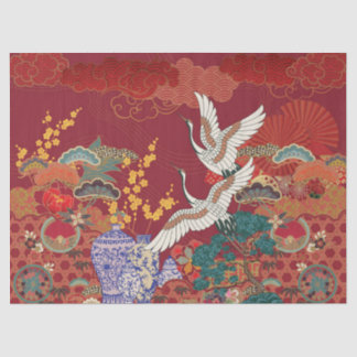 Fanciful Chinoiserie Decoupage Tissue Paper