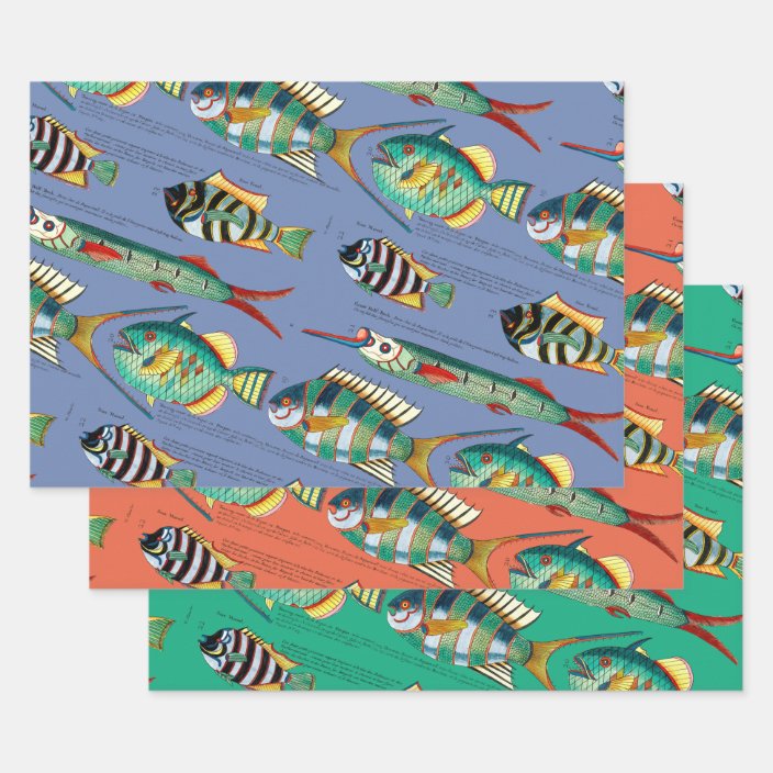 Fanciful Fish Wrapping Paper Sheet | Zazzle.co.uk