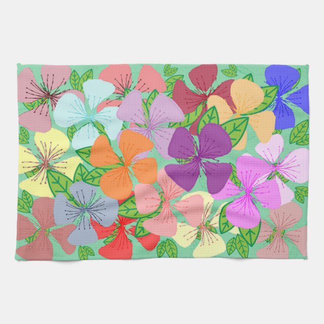 Fanciful Floral Tea Towel (Horizontal)