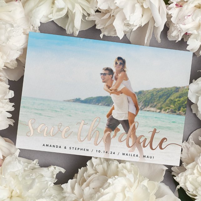 Fanciful Foil Script Save the Date Card (Creator Uploaded)