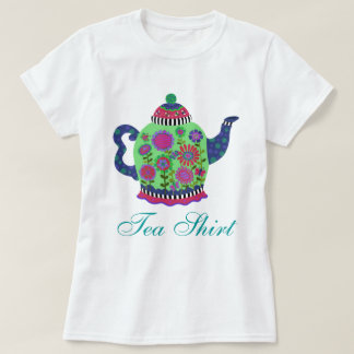 Fanciful Green Teapot Tea Shirt