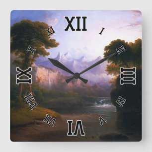 Fanciful Landscape By Thomas Doughty Square Wall Clock