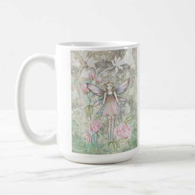 Fanciful Rose Fairy Coffee Mug (Left)