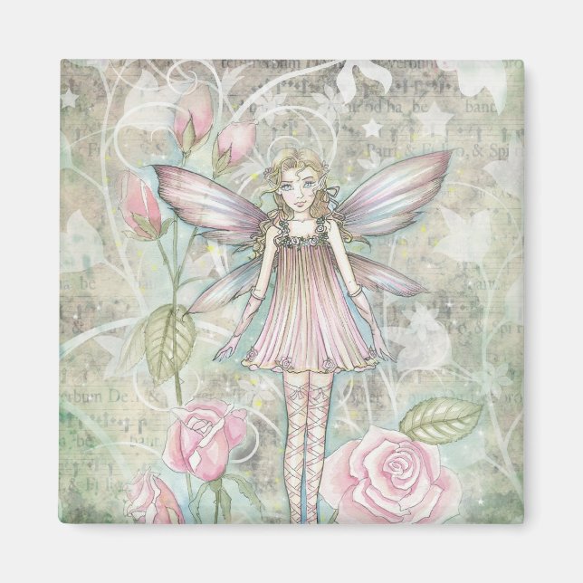 Fanciful Rose Fairy Magnet (Front)