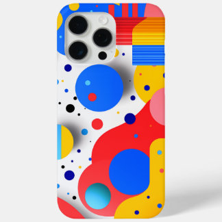Fanciful rounded shapes in primary colours iPhone 15 pro max case