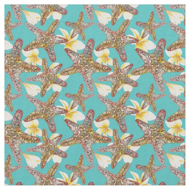 Fanciful Starfish Pattern Fabric (Close Up)