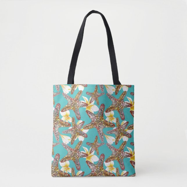 Fanciful Starfish Pattern Tote Bag (Front)