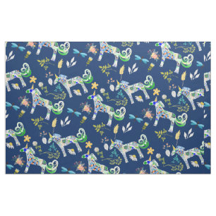 Fanciful Unicorns and Dragonflies Fabric