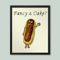 Fancy a Cake Funny Chocolate Eclair Quirky Art