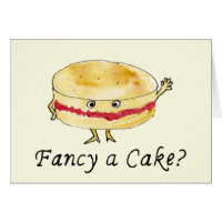 Fancy a Cake Funny Victoria Sponge Humour Slogan