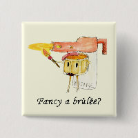 Fancy a Creme Brûlée Funny Slogan Illustration