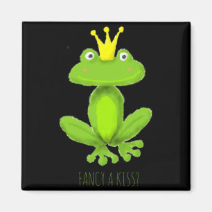 Fancy A Kiss Frog Prince Cartoon Valentiness Day T Magnet