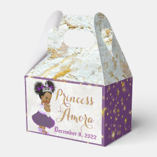 Fancy African Princess in Purple & Marble Gold Favour Box