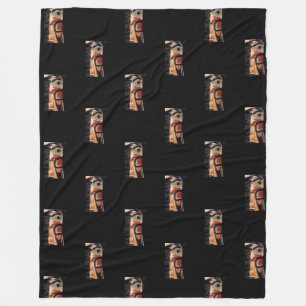 Fancy Alaska Carved Totem Pole Photo Designed Fleece Blanket