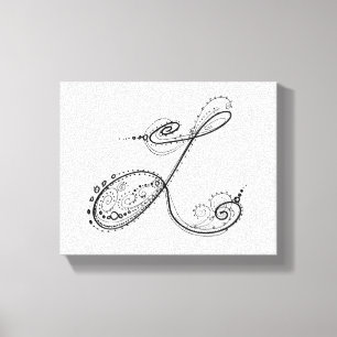 Fancy Alphabet Letter L Canvas Print