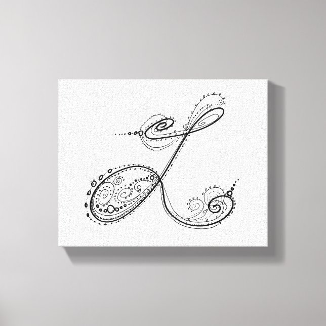 Fancy Alphabet Letter L Canvas Print (Front)