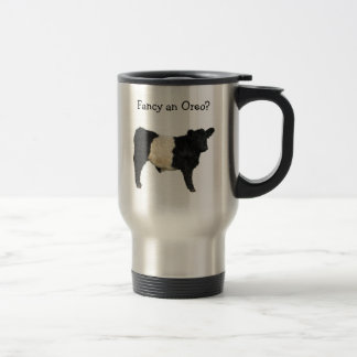 Fancy an Oreo? Belted Galloway Cow Beltie Steer Travel Mug