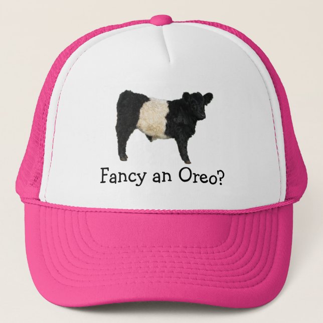 Fancy an Oreo? Belted Galloway Cow Trucker Hat (Front)