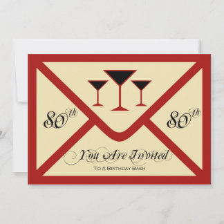 Fancy and Fun 80th Birthday Party Invitation