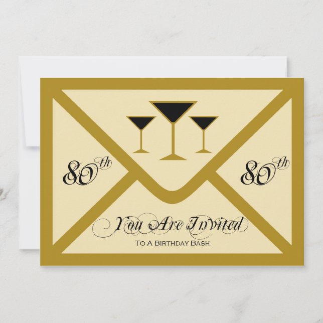 Fancy and Fun 80th Birthday Party Invitation (Front)