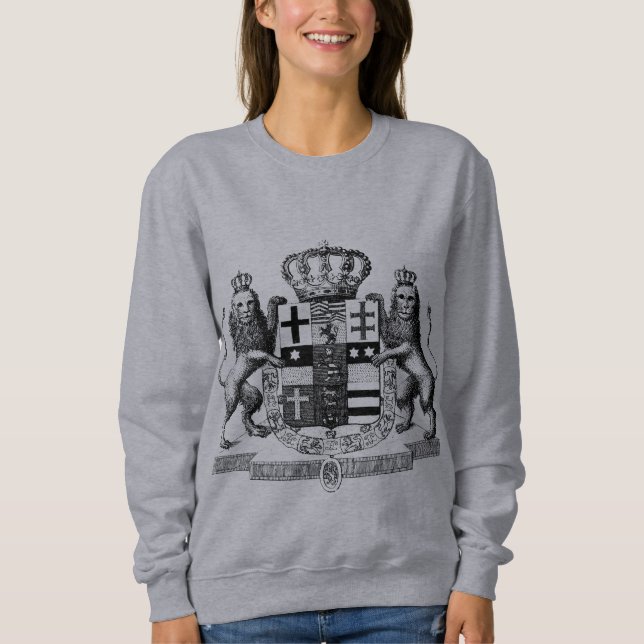 Fancy Antique Coat of Arms Lions Sweatshirt (Front)