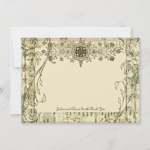 Fancy Antique Music Personalised Thank You Notes