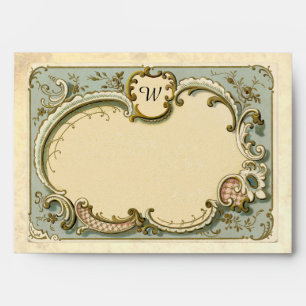 Fancy Antique Paper Look Wedding  Envelope