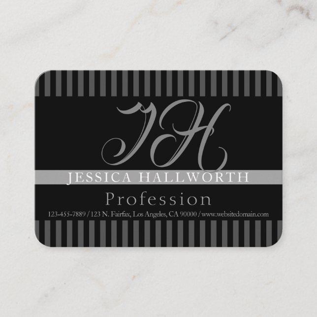Fancy Appearance | Elegantly Monogrammed Business Card (Front)