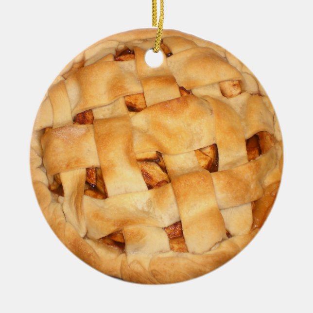 Fancy Apple Pie Ceramic Tree Decoration (Front)