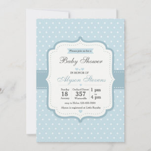 Fancy Baby Boy Shower Invitation