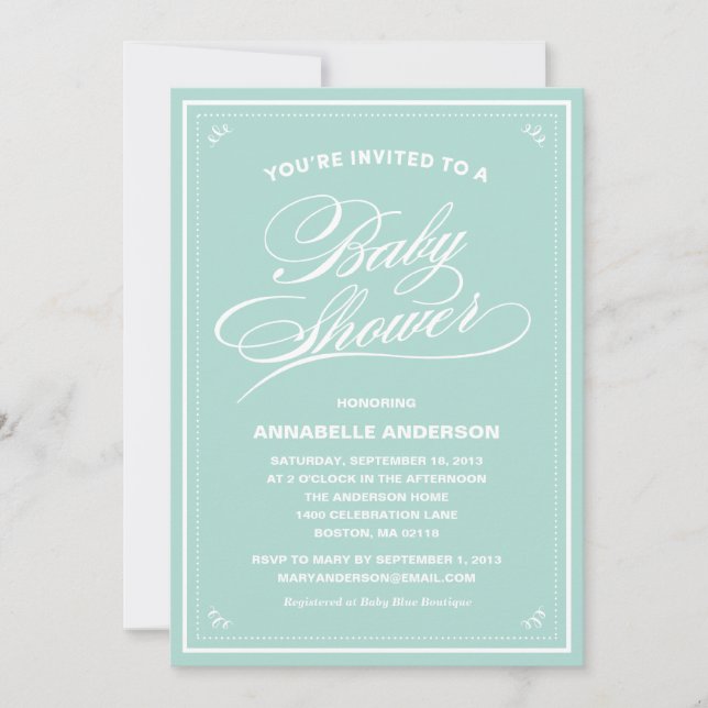 Fancy Baby Shower Invitations (Front)