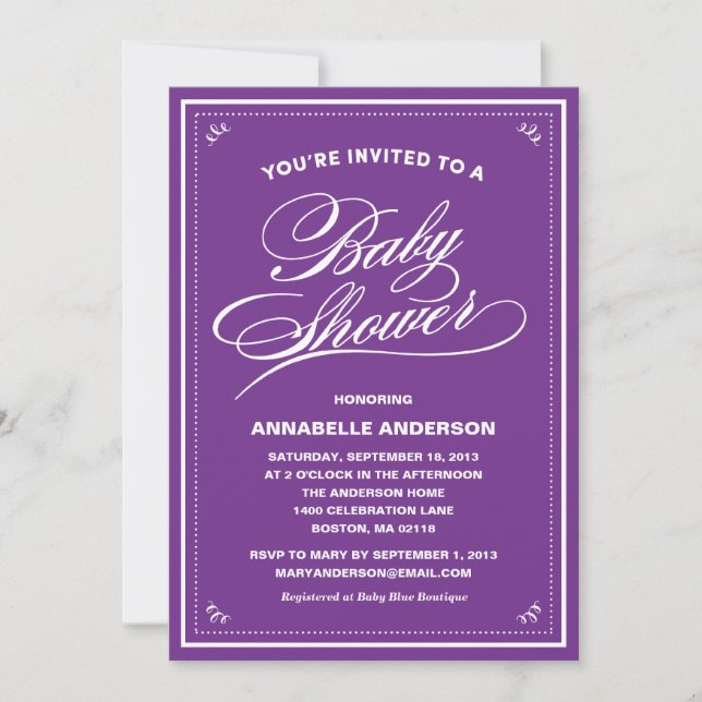 Fancy Baby Shower Invitations (Front)