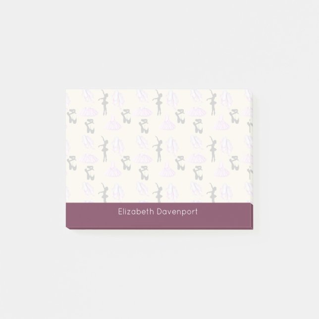Fancy Ballet Pattern with Burgundy Border Post-it Notes (Front)