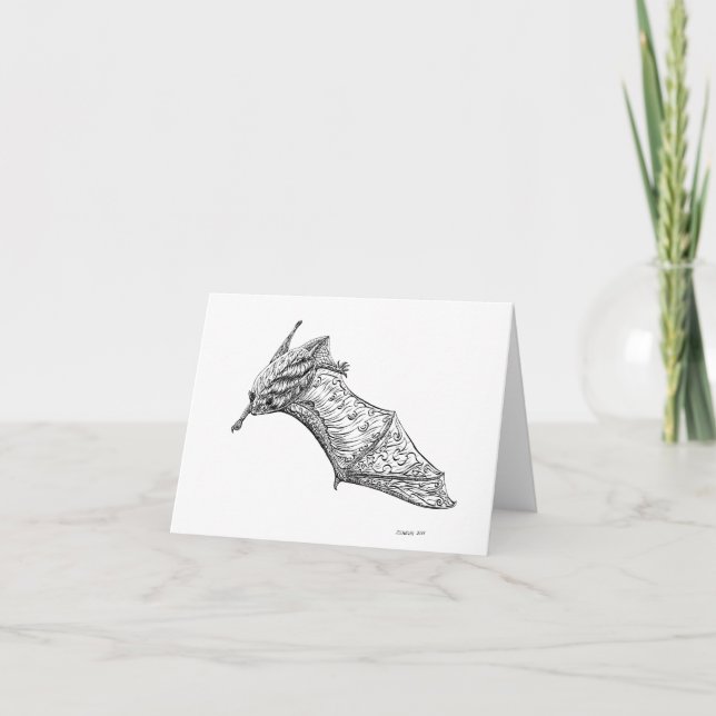 Fancy Bats: M. lucifugus wing stretch card (Front)