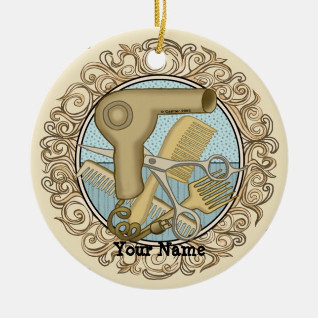 Fancy  Beautician  Ceramic Tree Decoration (Front)