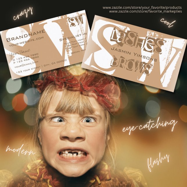 Fancy Beige and White Chic with Initials Stylish Business Card (Creator Uploaded)