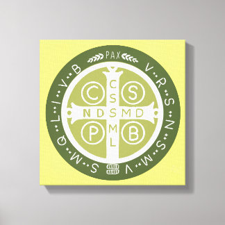 Fancy Benedictine Cross No. 3 Green Canvas Print