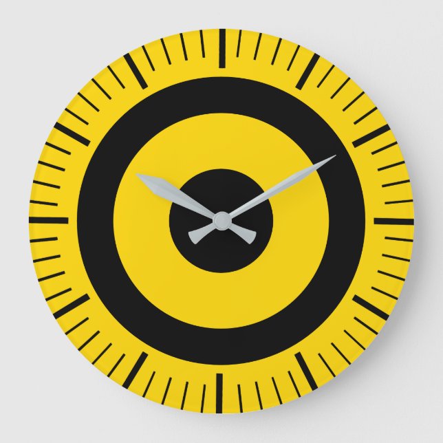 Fancy Black and Gold Wall Clock Without Numbers (Front)