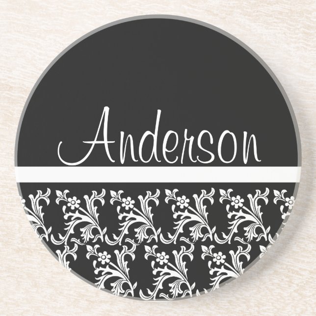Fancy Black Coaster (Front)